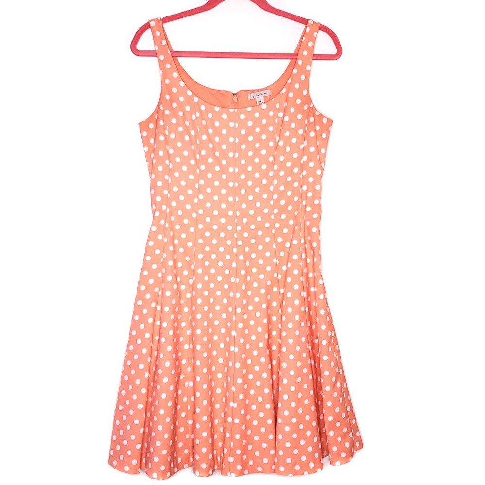 db Established 1962 Coral & White Polkadot Dress 6